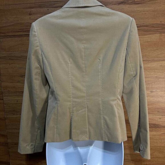 Ann Taylor Beige Size 4 Velvet Finish Blazer Jacket. Fully lined. Excellent cond - Picture 2 of 6